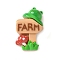 Opaque Resin Cabochons, Colorful, Word Farm with Frog, 34.5x21x9.2mm