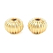 Brass Beads, Corrugated Rondelle, Rack Plating, Long-Lasting Plated, Lead Free & Cadmium Free, Real 18K Gold Plated, 6x4.5mm, Hole: 1.6mm
