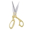 Stainless Steel Scissors, with Zinc Alloy Handle, Orchid Sewing Scissors, Gold, 205mm
