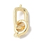 Brass Fold Over Clasps, Rectangle, Real 18K Gold Plated, 28mm