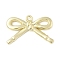 Alloy Pendants, Rack Plating, Bowknot, Golden, 26.5x40x4mm, Hole: 2.5mm