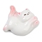 Cute Resin Cabochons, Cat, Misty Rose, 24.5x27x7.5mm