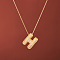 Brass Micro Pave Clear Cubic Zirconia Initial Pendant Necklaces for Women, Golden, Letter H, 15.75 inch(40cm)
