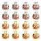 4Pcs 2 Colors Brass Micro Pave Cubic Zirconia Pendants, Pomegranate Charms, Real Gold Plated & Real Platinum Plated, 10.5x10x6mm, Hole: 1.6mm, 2pcs/color