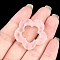 Natural Rose Quartz Hollow Flower Pendants, Plum Blossom Flower Charms, 30mm