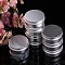 Aluminum Candle Tins, with Lids, Empty Tin Storage Containers, Platinum, 5.6x2.6cm, Capacity: 50ml(1.69fl. oz)