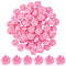 100Pcs Opaque ABS Plastic Cabochons, AB Color Plated, Rose, Pink, 18x17x6.5mm