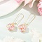 Resin Dangle Hoop Earrings, with 316 Surgical Stainless Steel Hoop Earring Findings for Women, Golden, Flower, 54x17.5mm