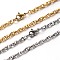 304 Stainless Steel Rope chain Necklaces, with Lobster Clasps, Mixed Color, 17.7 inch(45cm)