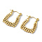 Ion Plating(IP) 304 Stainless Steel Rectangle Hoop Earrings for Women, Golden, 22.5x18x1.5mm, Pin: 0.7mm