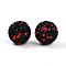 Polymer Clay Pave Rhinestone Beads, Disco Ball Beads, Round, Jet, 16mm, Hole: 1.6~2mm