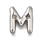 304 Stainless Steel Pendants, Letter Charm, Anti-Tarnish, Letter M, 20.5x17.5x5mm, Hole: 3.4x2mm