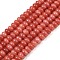 Dyed Natural White Jade Beads Strands, Rondelle, Salmon, 10x6mm, Hole: 1.2mm, about 63pcs/strand, 14.88''(37.8cm)