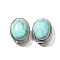 Synthetic Turquoise Multi-Strand Links, Oval, Cadmium Free & Lead Free, Platinum, 21x16.5x11.5mm, Hole: 3mm