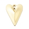 Valentine's Day Brass Pendants, Long-lasting Plated, Heart, Real 14K Gold Plated, 23x16x3mm, Hole: 2mm