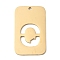 304 Stainless Steel Pendants, Rectangle with Letter, Ion Plating(IP), Real 18K Gold Plated, Letter Q, 33x20x1.5mm, Hole: 1.8mm