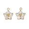 304 Stainless Steel Micro Pave Cubic Zirconia Charms, Plum Blossom, Clear, 11x9.5x3.5mm, Hole: 1.6mm