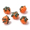 Handmade Lampwork Beads, Pumpkin, Orange, 10x13x12.5mm, Hole: 1.2mm