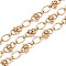 Iron Oval Link Chains, Unwelded, with Spool, Light Gold, 13.5x10x1.5mm, Link: 6x2mm, Ring: 7.5x1mm, Ball: 4mm, about 32.81 Feet(10m)/Roll