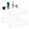 Rectangle Transparent Plastic Wall Hanger Holders with Baffle, Clear, 382x107.5x26~51mm