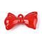Opaque Acrylic Pendants, Bowknot, Red, 31~32x55.5~57x16mm, Hole: 3.8mm