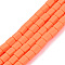 Handmade Polymer Clay Beads Strands, Hexagon Barrel, Dark Orange, 6x6x5.5mm, Hole: 1.8mm, about 63~64pcs/strand, 15.55~15.79 inch(39.5~40.1cm)