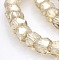 Pearl Luster Plated Glass Faceted Drum Beads Strands, Linen, 6x6x6mm, Hole: 1mm, about 71pcs/strand, 16.5 inch