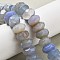 Natural Agate Bead Strands, Dyed & Heated, Faceted, Rondelle, Light Steel Blue, 15~17x15~17x9~11mm, Hole: 1.2mm, about 19~21pcs/strand, 6.89''~7.48''(17.5~19cm)