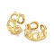 Brass Open Cuff Rings for Women, Cadmium Free & Nickel Free & Lead Free, Curb Chains Shape, Real 18K Gold Plated, US Size 9 3/4(19.5mm)