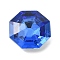 Faceted Glass Rhinestone Cabochons, Pointed Back, Octagon, Sapphire, 23x23x10mm