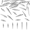 30Pcs 3 Style 304 Stainless Steel Pendants, Cone/Spike Charm, Stainless Steel Color, 12~21.5x4mm, Hole: 1.4mm, 10pcs/style