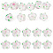 10Pcs Handmade Lampwork Beads, Bumpy, Flower, White, 13.5~14x14.5~15x7~8mm, Hole: 1.4mm