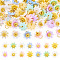 50Pcs Opaque Resin Charms, Flower, with Alloy Pistil, AB Color Plated, Golden, 9x7mm, Hole: 1.6mm