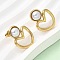 201 Stainless Steel ABS Plastic Pearl Stud Earrings, with 304 Stainless Steel Pins, PVD Vacuum Plating, Golden, Heart, 23.5x17.5mm