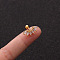 Brass Micro Pave Clear Cubic Zirconia Cartilage Earrings for Women, with Stainless Steel Pins, Golden, Crown, 6mm, Pin: 1.2mm