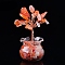 Natural Carnelian Chips Tree Decorations, Glass Vase Base Copper Wire Feng Shui Energy Stone Gift for Home Desktop Decoration, 55mm