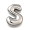304 Stainless Steel Pendants, Letter Charm, Anti-Tarnish, Letter S, 22.5x17x5mm, Hole: 3.5x2.2mm