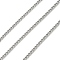 316L Surgical Stainless Steel Curb Chains, Unwelded, with Spool, Platinum, 4x3x0.8mm