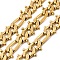 Ion Plating(IP) 304 Stainless Steel Figaro Chains, with Spool, Unwelded, Golden, 10.5x10.5x2.5mm