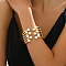 Elegant Vintage Casual Real 18K Gold Plated Alloy Cuff Bangles for Women, 2-1/8~3-1/8 inch(5.5~8cm)