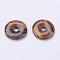 Natural Tiger Eye Pendants, Donut/Pi Disc, Donut Width: 11~12mm, 28~30x5~6mm, Hole: 6mm