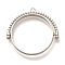 Alloy Open Back Bezel Pendants, For DIY UV Resin, Epoxy Resin, Cadmium Free & Nickel Free & Lead Free, Flat Round, Platinum, 32x32.5x3.5mm, Hole: 1.4mm