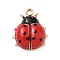 Alloy Enamel Pendants, Golden, Ladybug, 16x13x5mm, Hole: 1.5mm