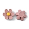 Opaque Resin Cabochons, Flower, Rosy Brown, 31x34x10mm