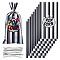 Pandahall 100Pcs Plastic Storage Bags, with Drawstring Ribbon, Rectangle for Gift Packaging, Black, 27.1x13x0.01cm
