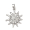 Brass Pendants, Sun, Platinum, 21x18.5x3.5mm, Hole: 4x3mm