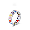 925 Sterling Silver Micro Pave Colorful Cubic Zirconia Finger Rings, Platinum, Rectangle, US Size 7(17.3mm)