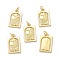 Brass Pendants, with Jump Rings, Long-Lasting Plated, Rectangle with Sun & Moon, Real 18K Gold Plated, 18x11x2mm, Jump Ring: 5x1mm, 3mm Inner Diameter