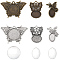 DIY Blank Pendant Making Kit, Including Butterfly Alloy Pendants Cabochon Settings, Glass Cabochons, Mixed Color, 48Pcs/bag