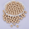 Round Silicone Focal Beads, Wheat, 15mm, Hole: 2mm